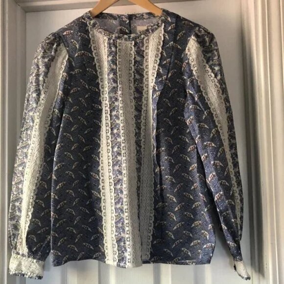 La Vie Rebecca Taylor Woodblock Lily Lace Top size S - Picture 1 of 10